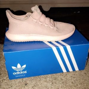 Pastel pink adidas shoes